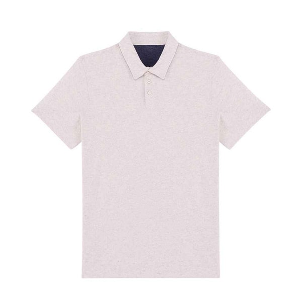 Native Spirit Herr Recycled Polo Shirt M Cream Heather Cream Heather M