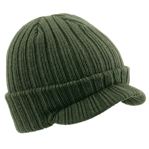Beechfield Peaked Beanie One Size Olive Green Olive Green One Size