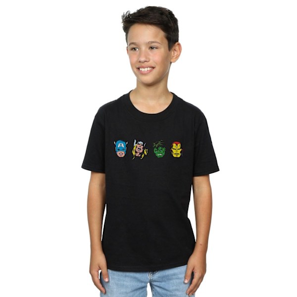 Marvel Boys Avengers Comic Heads T-Shirt 5-6 år Svart Black 5-6 Years