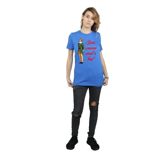 Elf Dam/Kvinnor Hug Buddy Bomull Boyfriend T-Shirt XXL Royal Royal Blue XXL