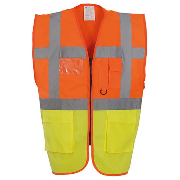 Yoko Hi-Vis Premium Executive/Manager Väst / Jacka 2XL Hi Hi Vis Orange/Hi Vis Yell 2XL