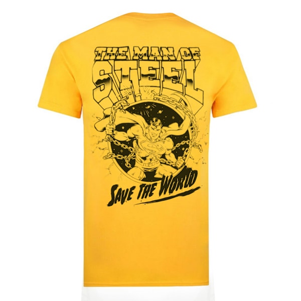 Superman Mens Save The World T-Shirt M Guld/Svart Gold/Black M