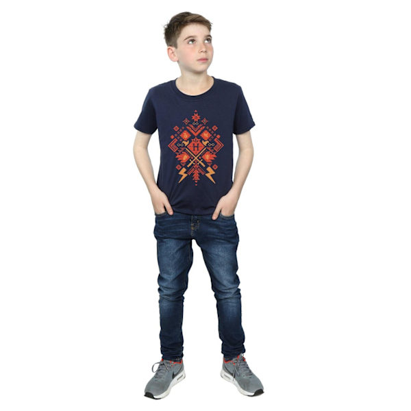 Harry Potter Pojkar Jul Fair Isle T-shirt 7-8 år Marinblå Navy Blue 7-8 Years