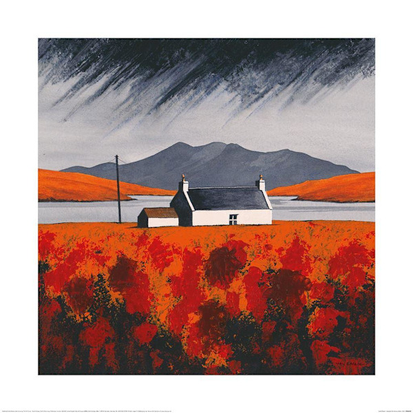 Anthony Barber Loch Erisort - Hösttryck 40cm x 40cm Grå/Röd Grey/Red 40cm x 40cm