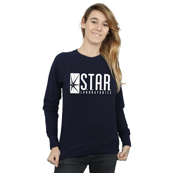 DC Comics Dam/Kvinnor The Flash STAR Labs Sweatshirt XS Marinblå Navy Blue XS