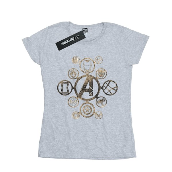 Avengers Infinity War Dam T-shirt i bomull med ikoner för kvinnor/damer M Spor Sports Grey M