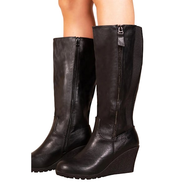 Where's That From Damkängor Lara i konstläder med sidofickor Black 6 UK