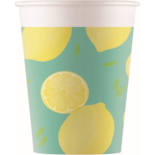 Procos Pappersmugga Citronfest (8-pack) En Storlek Grön/Gul/ Green/Yellow/White One Size