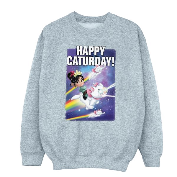 Disney Girls Wreck It Ralph Happy Caturday Sweatshirt 7-8 år Sports Grey 7-8 Years