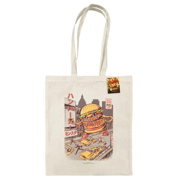 Ilustrata Burgerzilla Tote Bag One Size Natural Natural One Size