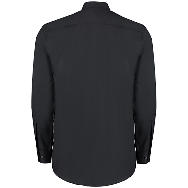 Kustom Kit Herr Långärmad Business Skjorta 18 tum Svart Black 18inch