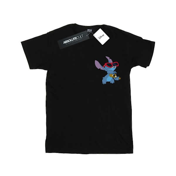 Disney Dam/Damer Lilo Och Stitch Gitarr Bomull Boyfriend T- Black XXL