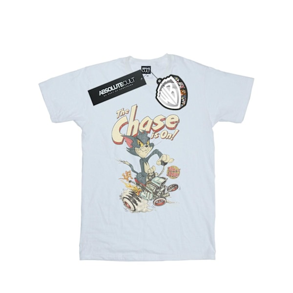 Tom And Jerry Girls The Chase Is On Bomull T-shirt 12-13 År White 12-13 Years