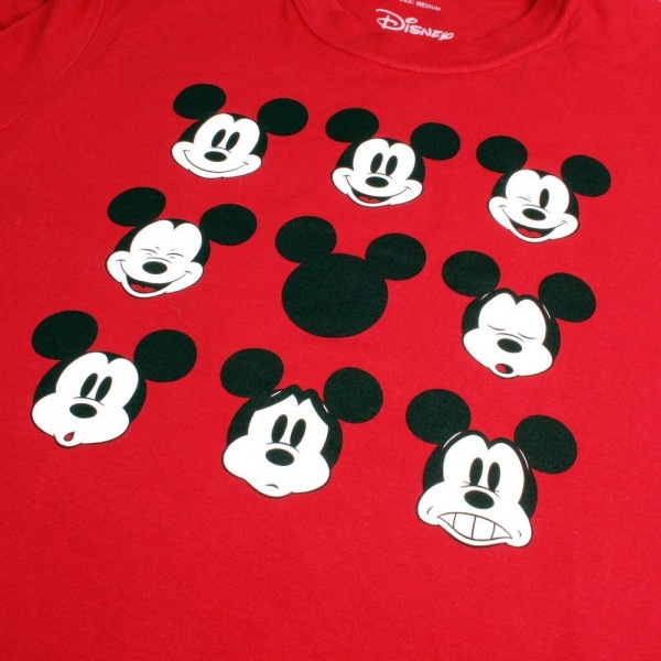Disney Mickey Mouse Face T-shirt för dam/dam S Cardinal Red Cardinal Red S