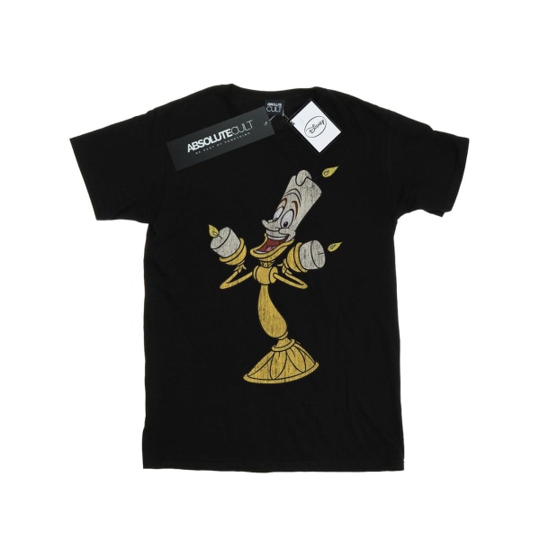Disney Girls Beauty And The Beast Lumiere Distressed Cotton T-S Black 9-11 Years