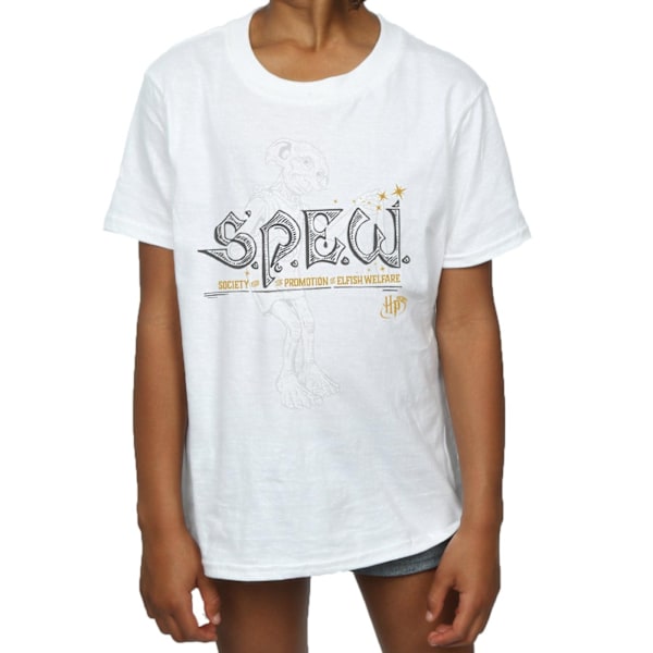 Harry Potter flickor Dobby Elfish Welfare bomull T-shirt 7-8 år White 7-8 Years