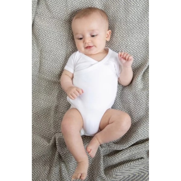 Unisex Baby unisex bodysuit i ekologisk bomull Kimono 6-12 månader White 6-12 Months