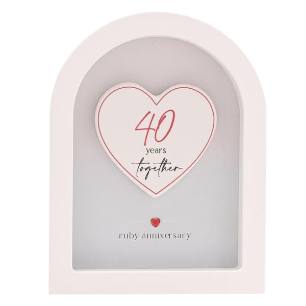 Amore Båge Plakett 18cm - 40 År One Size Vit White One Size