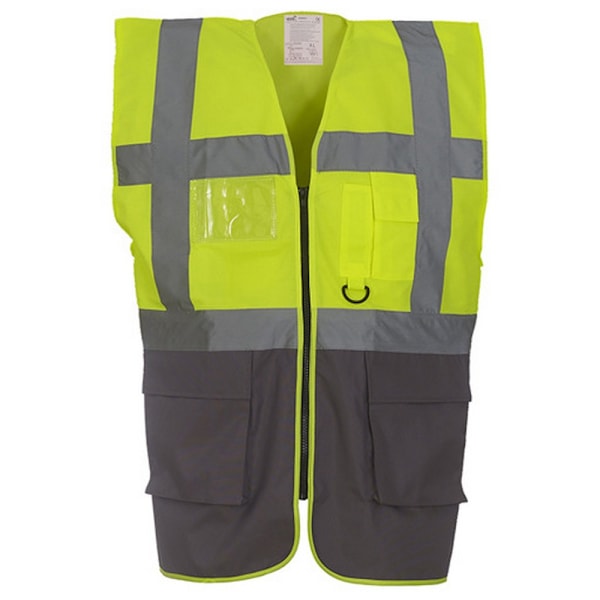 Yoko Hi-Vis Premium Executive/Manager Väst / Jacka (Paket Hi Vis Yellow/Grey L
