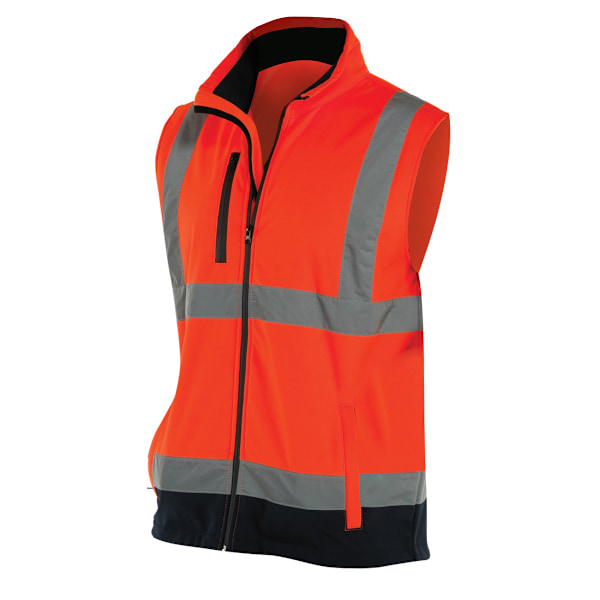 Yoko Hi Vis Softshell Väst för Herr / Arbetskläder L Hi Vis Orang Hi Vis Orange/Navy L