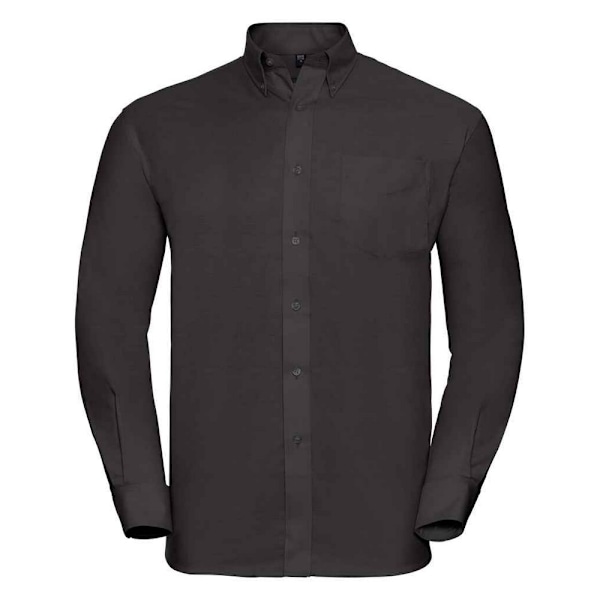 Russell Collection Herr Oxford Easy-Care Långärmad formell skjorta Black 16in