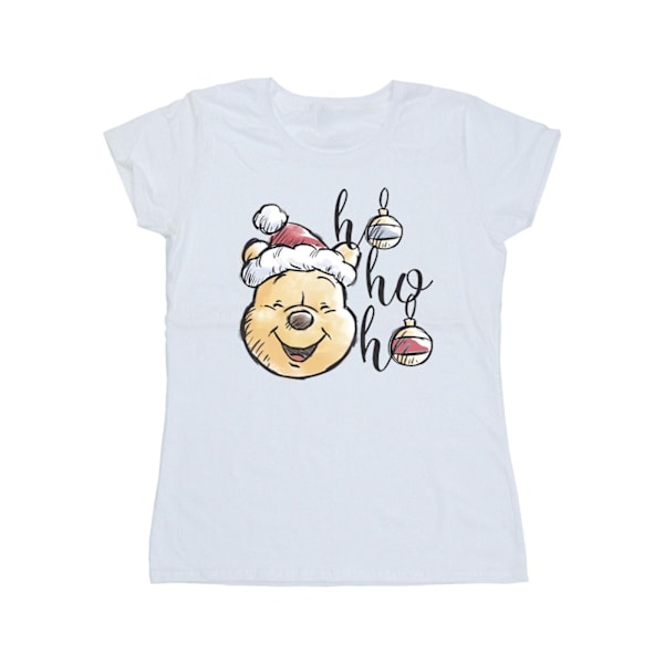 Disney Dam/Damer Winnie The Pooh Ho Ho Ho Baubles Bomull T-shirt White L