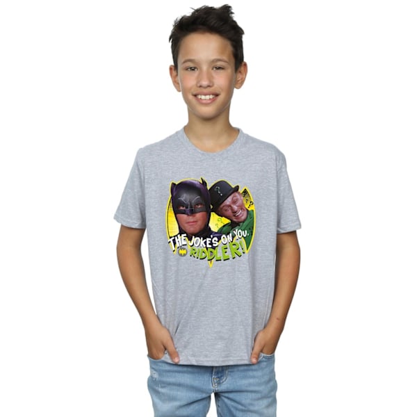 DC Comics Boys Batman TV-serie The Riddler Joke T-shirt 7-8 år Sports Grey 7-8 Years