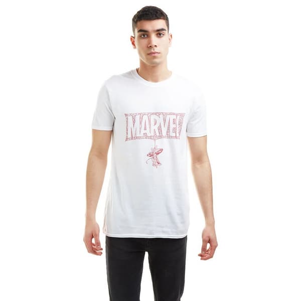 Spider-Man Herr Web Logo T-Shirt L Vit White L