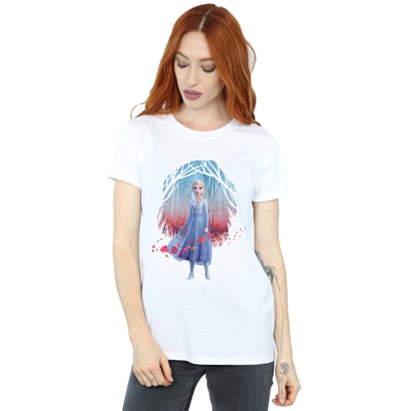 Disney Dam/Damer Frozen 2 Elsa Find The Way Bomull Boyfrien White 4XL