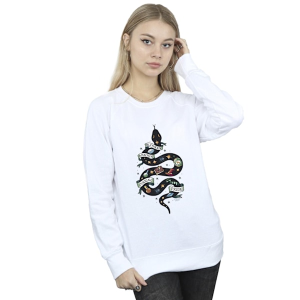 Harry Potter Dam/Kvinnor Slytherin Sketch Sweatshirt M Vit White M