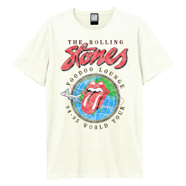 Amplified Mens Voodoo Lounge Tour The Rolling Stones T-Shirt XX Vintage White XXL