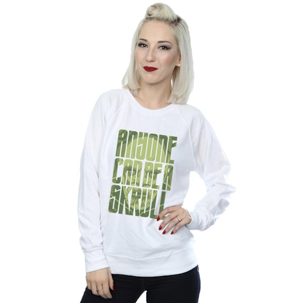 Marvel Dam/Damer Captain Marvel Alla Kan Vara En Skrull Sweatshirt White XL