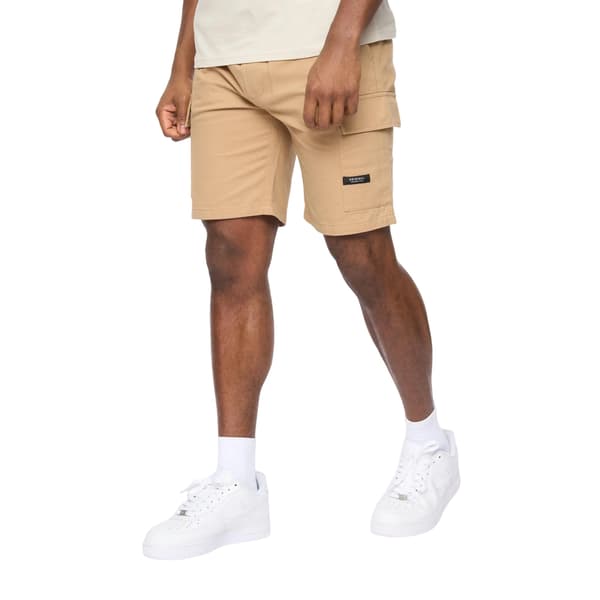 Crosshatch Herr Utilate Cargo Shorts med resår i midjan M Stone Stone M