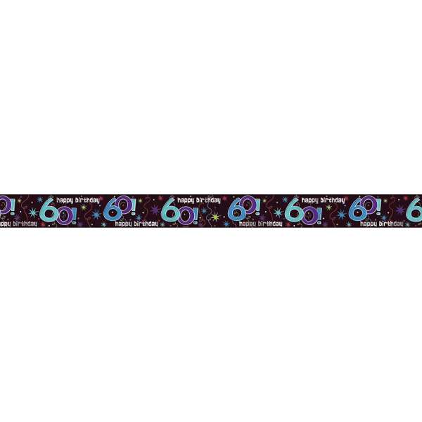 Amscan The Party Continues 60th Birthday Banner One Size Svart/ Black/Blue/White One Size