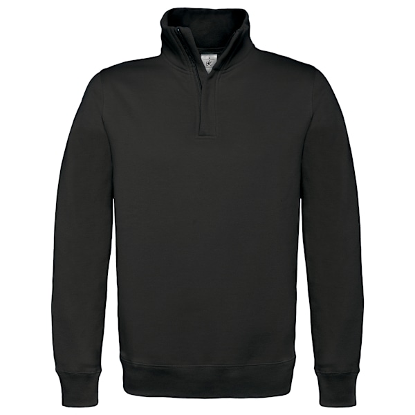 B&C Herr ID.004 1/4 Dragkedja Sweatshirt XL Svart Black XL
