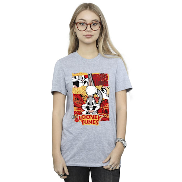 Looney Tunes Dam/Damer Bugs Kanin Comic Nyår Bomull Pojkvän T-Shirt XXL Sports Grå Sports Grey XXL