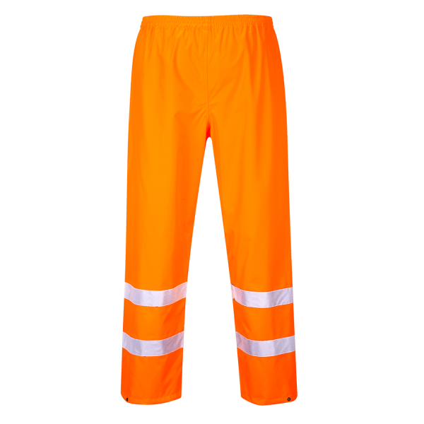 Portwest Herr Regn Hi-Vis Säkerhetstrafikbyxor XXL R Orange Orange XXL R