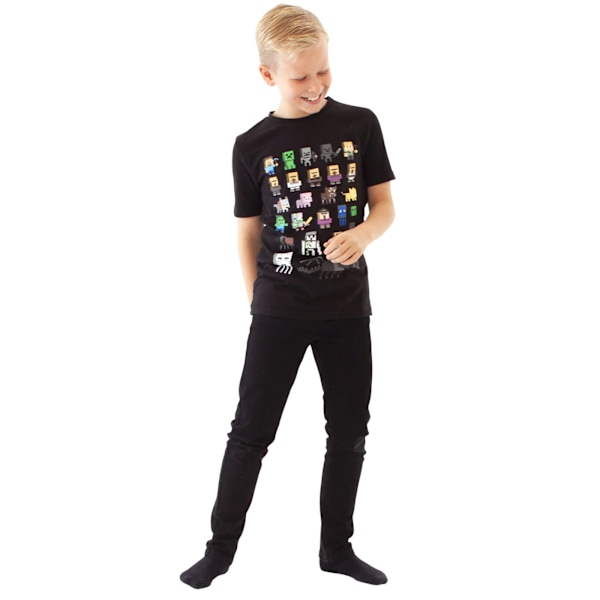 Minecraft Barn/Kids Sprites T-shirt med korta ärmar 14-15 år Black 14-15 Years
