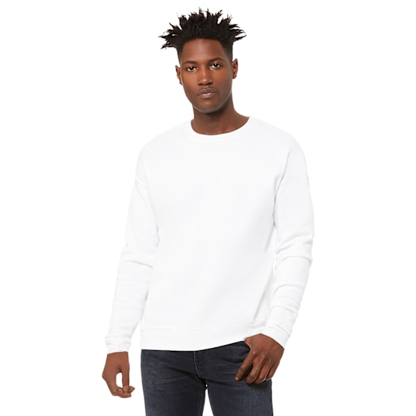 Bella + Canvas Unisex Vuxen Fleece Drop Shoulder Sweatshirt M D DTG White M