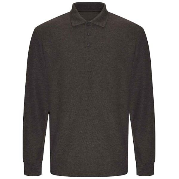 PRORTX Herr Långärmad Poloskjorta XL Charcoal Charcoal XL