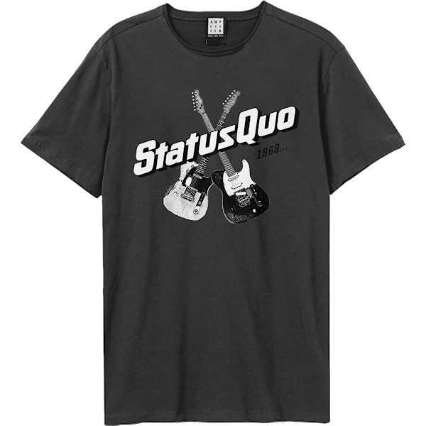 Amplified Unisex Vuxen Timeless Badge Status Quo T-Shirt L Char Charcoal L