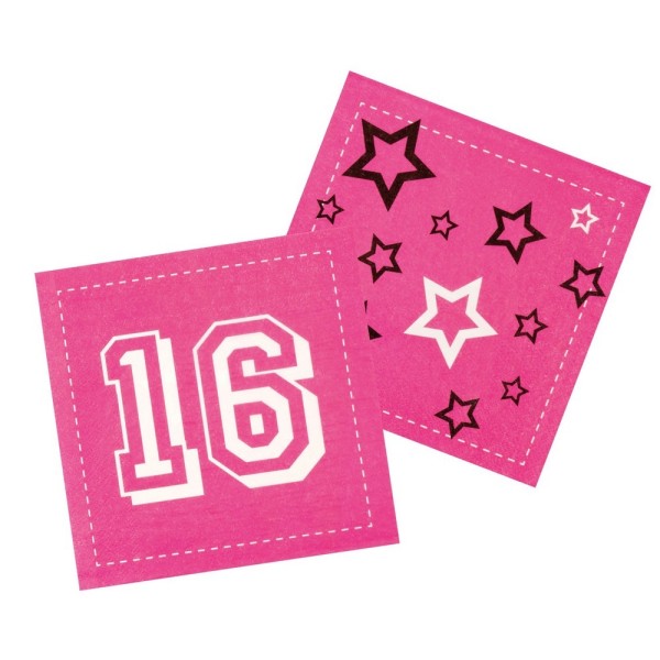 Boland Sweet 16 engångsservetter av papper (förpackning med 12 ) One Size Pink One Size