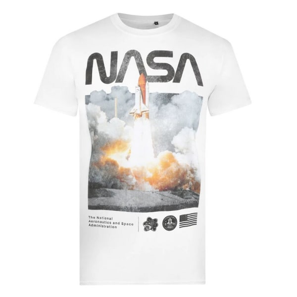 NASA Mens lyft av bomull T-shirt M Vit White M