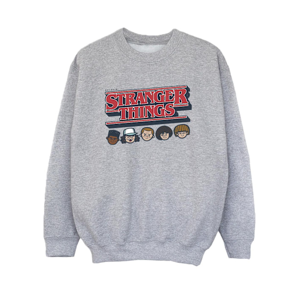 Netflix Boys Stranger Things Caricature Logo Sweatshirt 9-11 År Sports Grey 9-11 Years