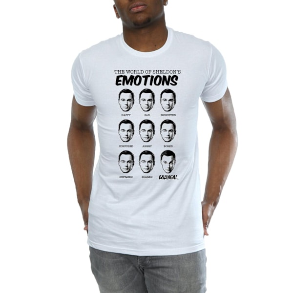 The Big Bang Theory Mens Emotions Sheldon Bomull T-shirt M Vit White M