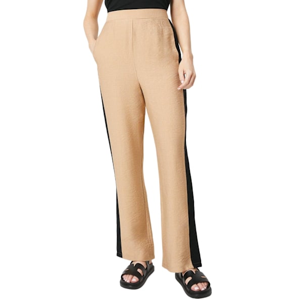 Debenhams Dam/Damkläder Sido Stripe Byxor 12 UK Tan Tan 12 UK