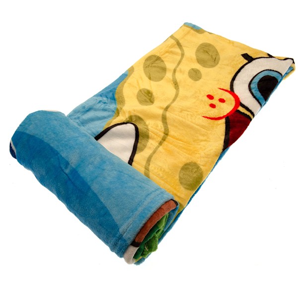 SpongeBob SquarePants Fleecefilt 170cm x 130cm Blå/Gul Blue/Yellow 170cm x 130cm