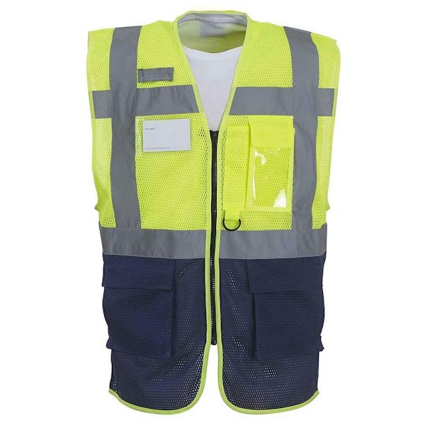 Yoko Unisex Hi-Vis Väst XL Gul/Marin Yellow/Navy XL