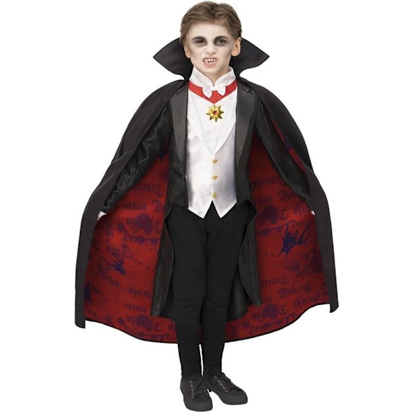 Universal Monsters Dracula-dräktset för pojkar 7-9 år Svart/Röd Black/Red/White 7-9 Years