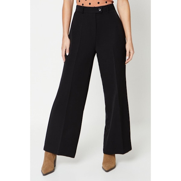 Dorothy Perkins Dam/Kvinna Hög Midja Petite Vida Ben Byxor Black 14 UK